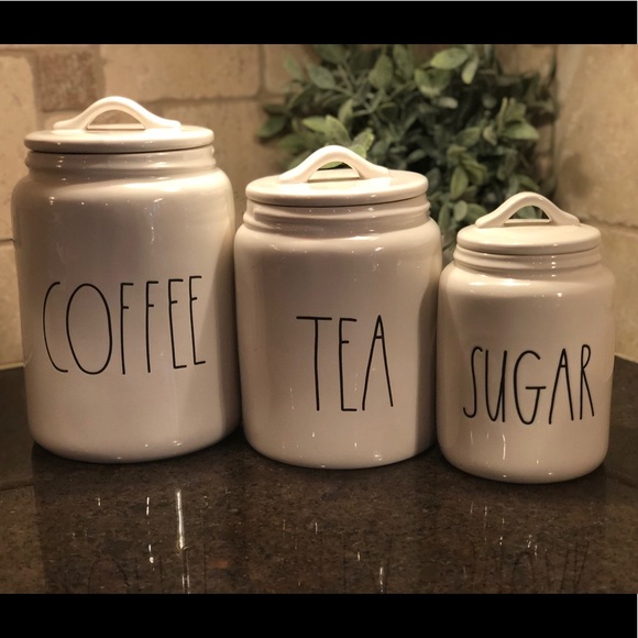 rae dunn coffee and tea canister